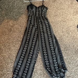 Black pattern romper